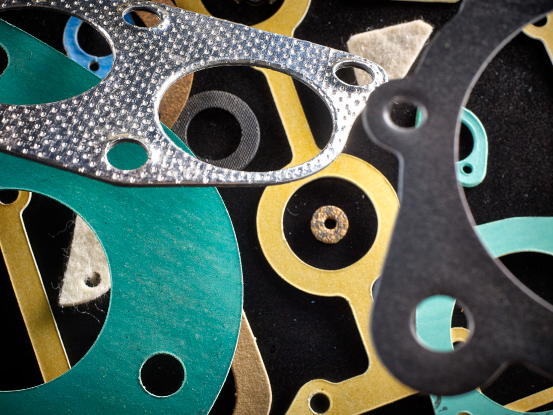 A selection of gaskets in a few different materials.